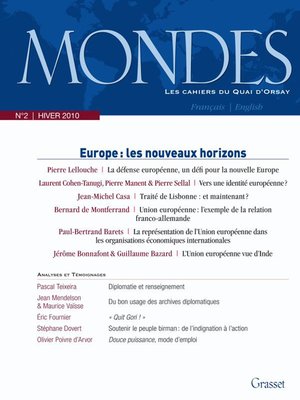 cover image of Mondes n°2--Les cahiers du Quai d'Orsay